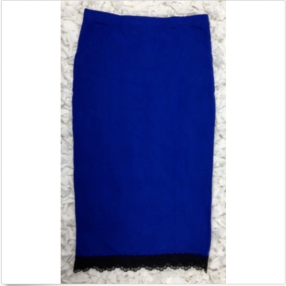NEW Soprano Pencil Skirt Elastic Waist Knit Laced - Picture 1 of 2